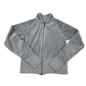 Y2K So Junior Womens Size M Gray Full Zip Velvet Jacket